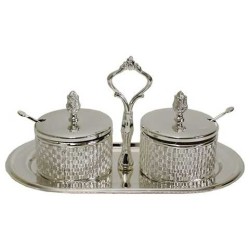 Matching Woven Design Glass and Silver Plated Deco | Home Goods | Juda