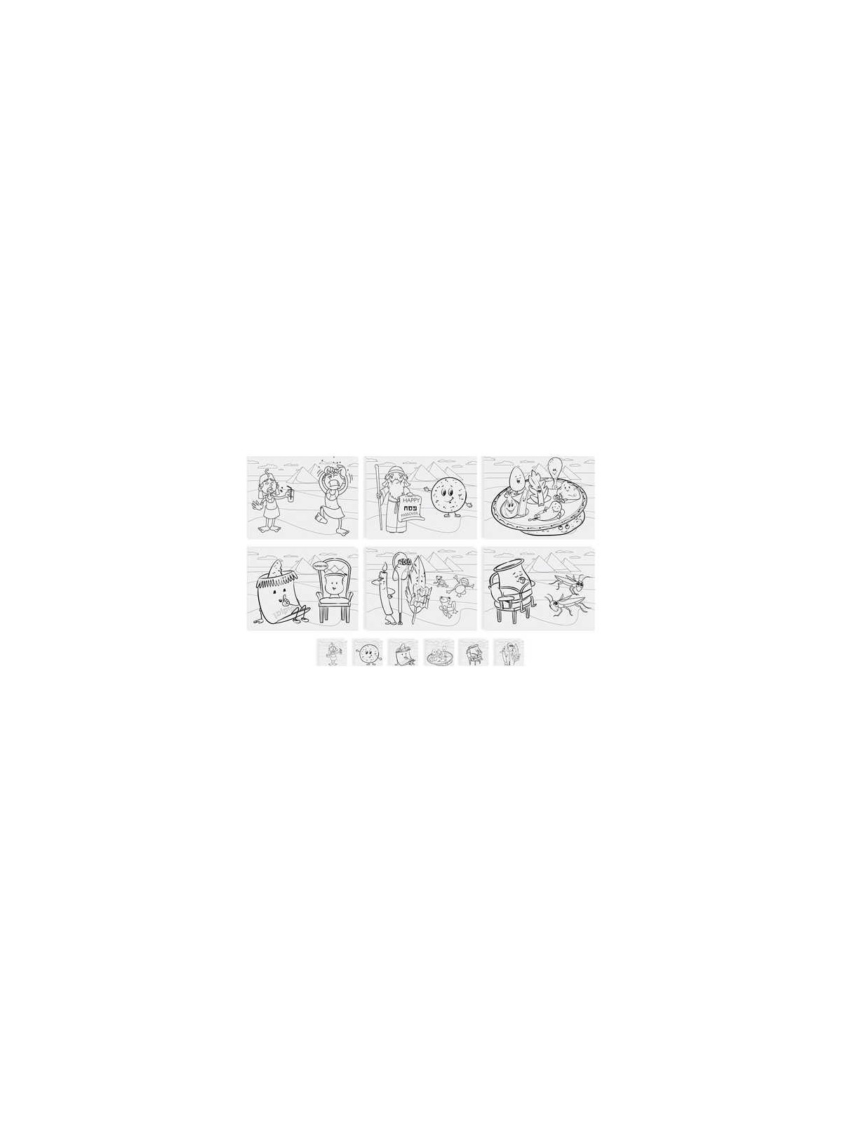 Color-Your-Own Passover Placemat & Coasters | Passover | Judaica