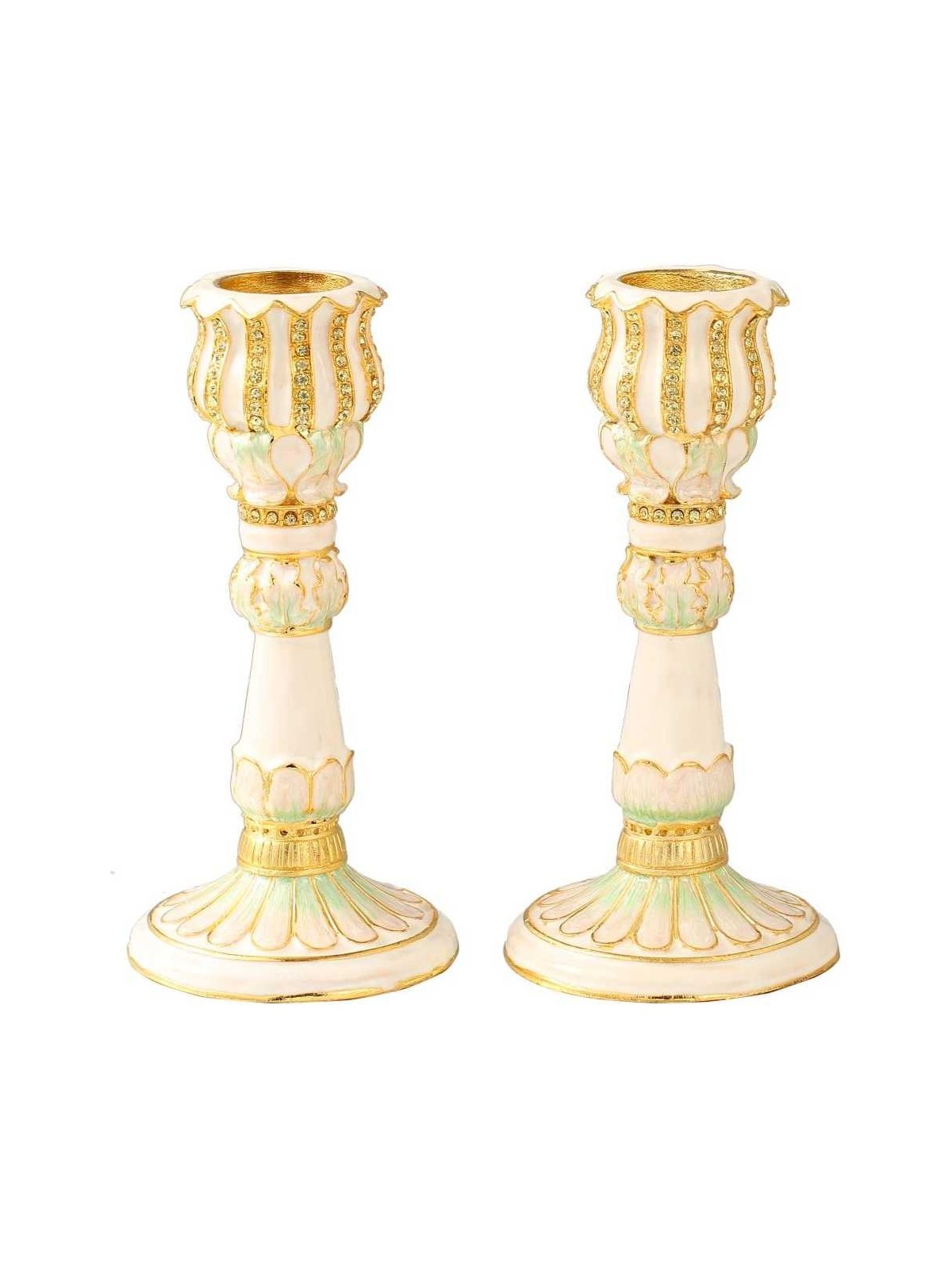 Rose Gold Hand Painted Gold Plated Pewter Pedals S | Candle Holders |
