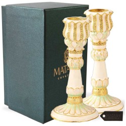 Rose Gold Hand Painted Gold Plated Pewter Pedals S | Candle Holders |