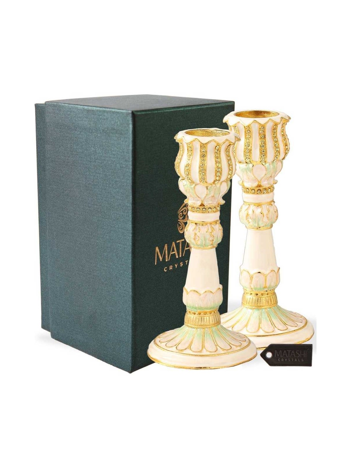 Rose Gold Hand Painted Gold Plated Pewter Pedals S | Candle Holders |