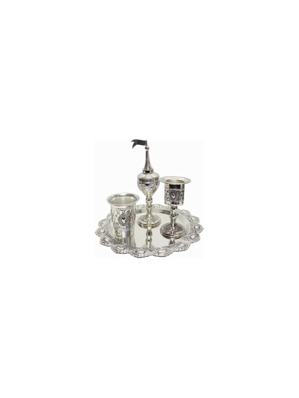 Ornate SIlver Plated Havdalah Set | Havdalah Sets & Spice Boxes | Juda
