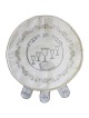 White and Silver Floral 4 Cups Round Matzah Cover  | Passover | Judaic