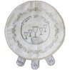 White and Silver Floral 4 Cups Round Matzah Cover  | Passover | Judaic