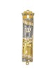 Gold and Gray Hand Painted Jerusalem Design Crysta | Mezuzahs | Judaic