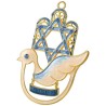 Crystaled Dove Hamsa Wall Hanging | Art | Judaica
