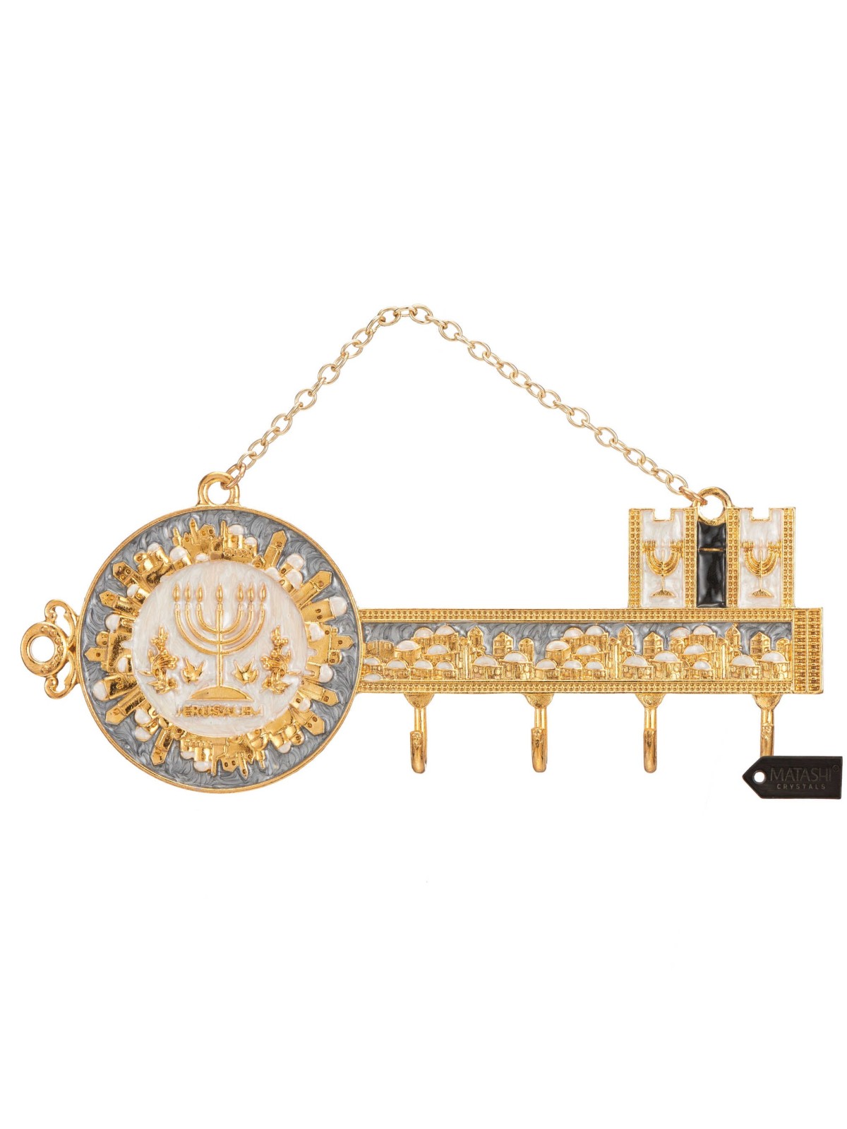 Hand-Painted Menorah and Jerusalem Hanging Wall Ho | Art | Judaica