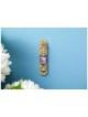 Gold and Purple Crystaled Hand Painted Floral Mezu | Mezuzahs | Judaic