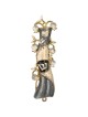 Gray and White Hand Painted Crystalled Pomegranate | Mezuzahs | Judaic