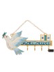 Hand-Painted Blue and Ivory Jerusalem & Dove Wall  | Art | Judaica