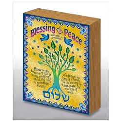 Hand Made Shalom Tree Blessing Wood Art Panel | Art | Judaica