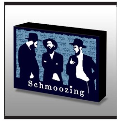 Hand Made 3 Jewish Hasids Schmoozing Wood Art Pane | Art | Judaica