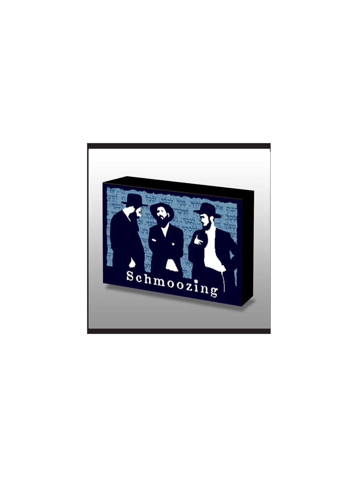 Hand Made 3 Jewish Hasids Schmoozing Wood Art Pane | Art | Judaica
