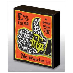 Hand Made No Worries - Thumbs Up Wood Art Panel | Art | Judaica
