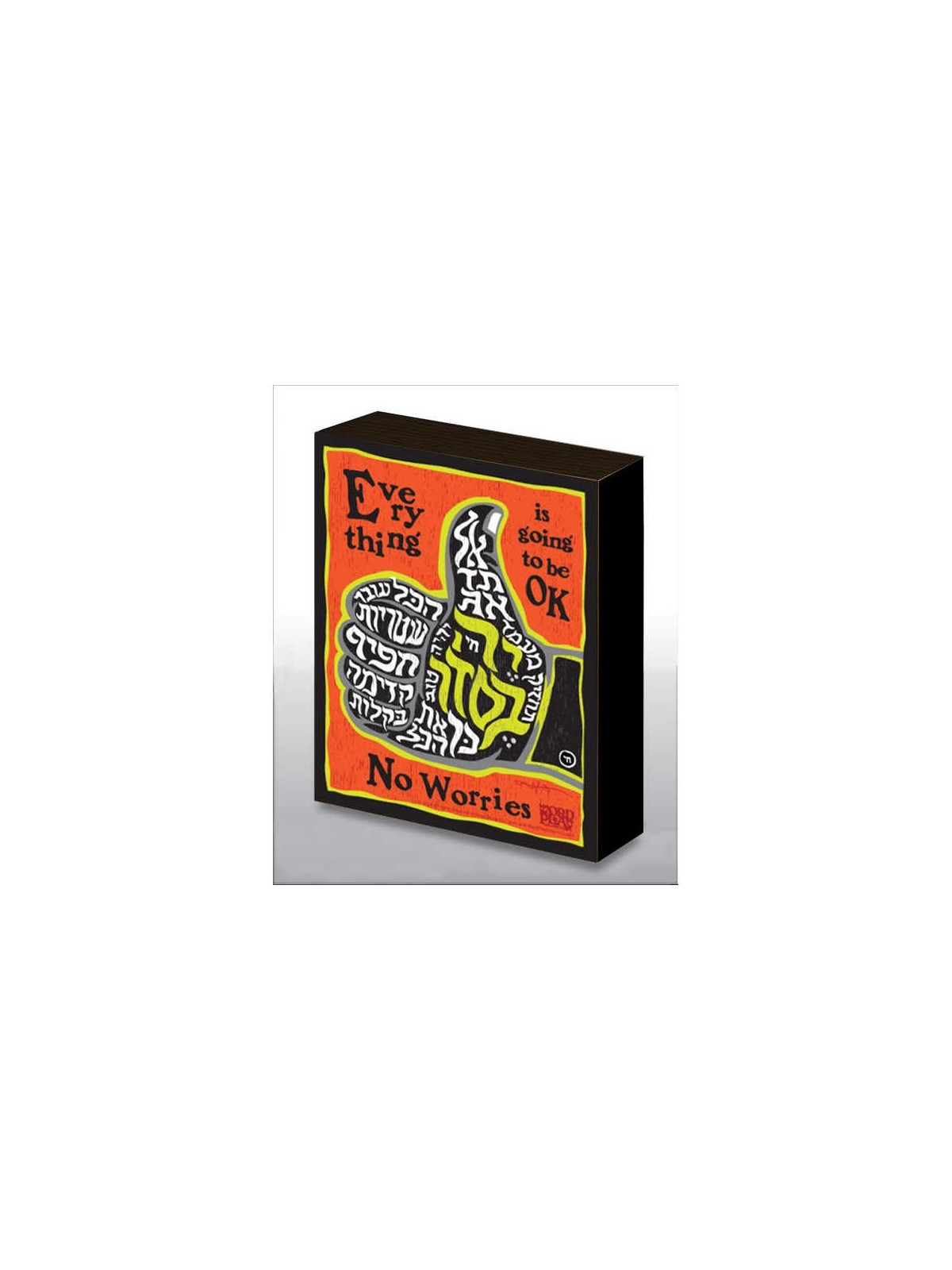 Hand Made No Worries - Thumbs Up Wood Art Panel | Art | Judaica