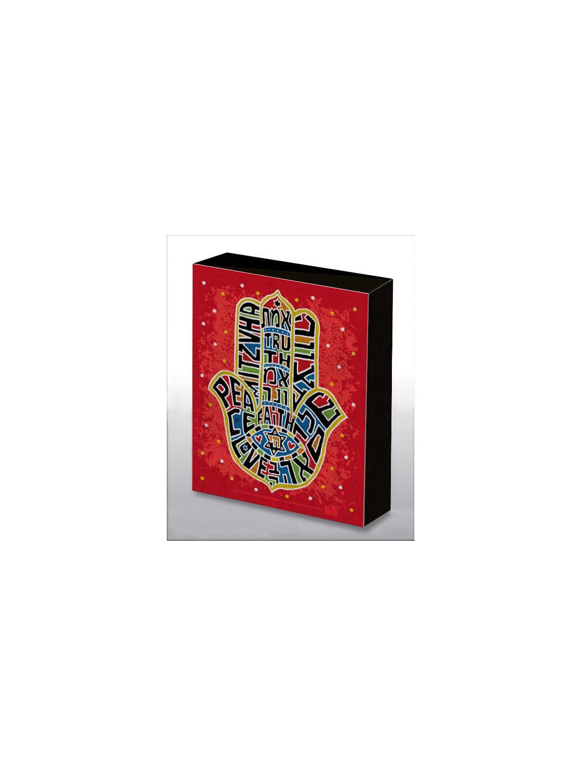 Hand Made Type Hamsa Decorated Art Wood Panel - Re | Art | Judaica