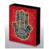 Hand Made Type Hamsa Decorated Art Wood Panel - Re | Art | Judaica