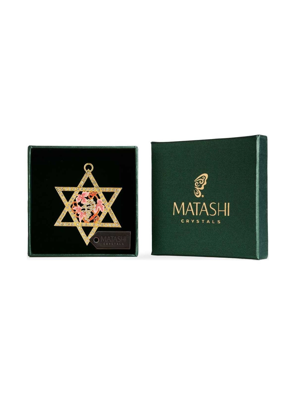 Gold Plated Crystalled Star of David Hanging Ornam | Art | Judaica