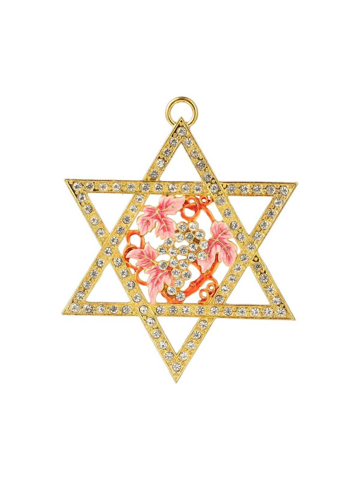 Gold Plated Crystalled Star of David Hanging Ornam | Art | Judaica