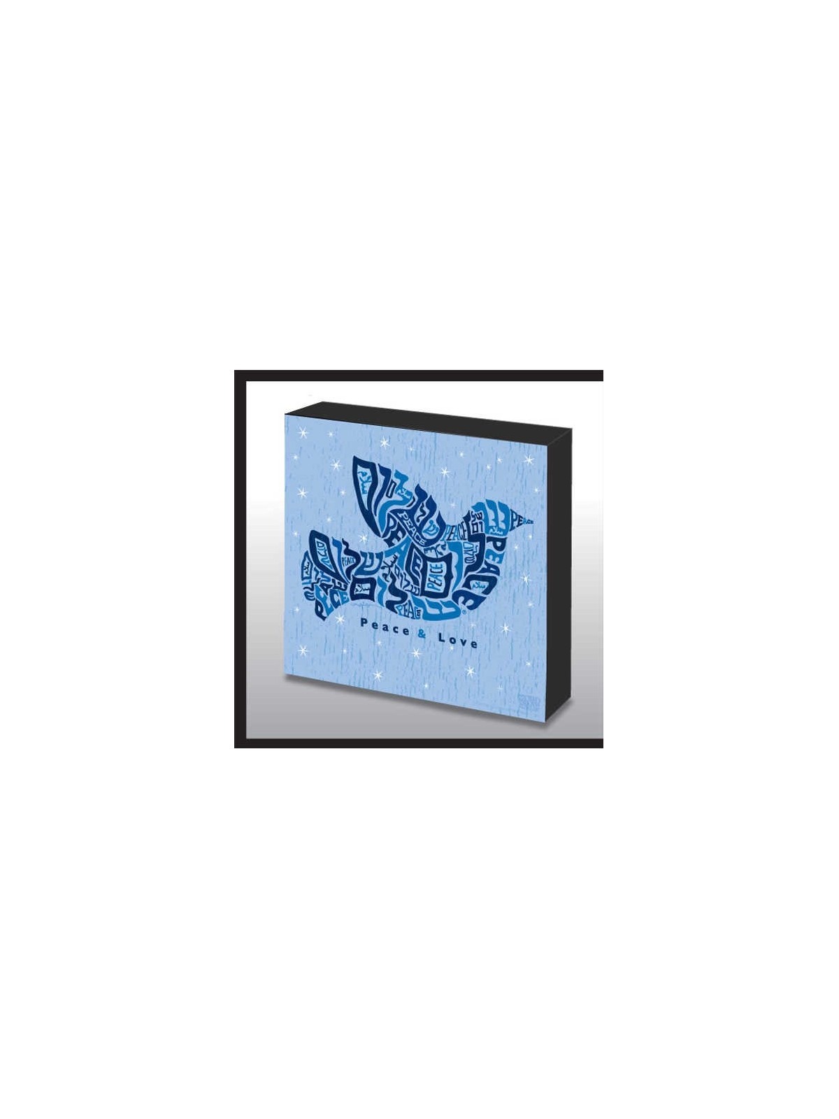 Hand Made Peace & Love Dove Wood Art Panel | Art | Judaica