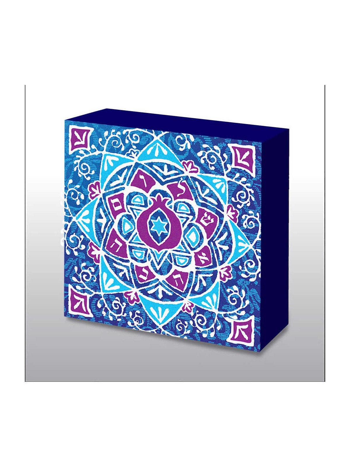 Hand Made Blue Decorative Love Mandala Wood Wall A | Art | Judaica