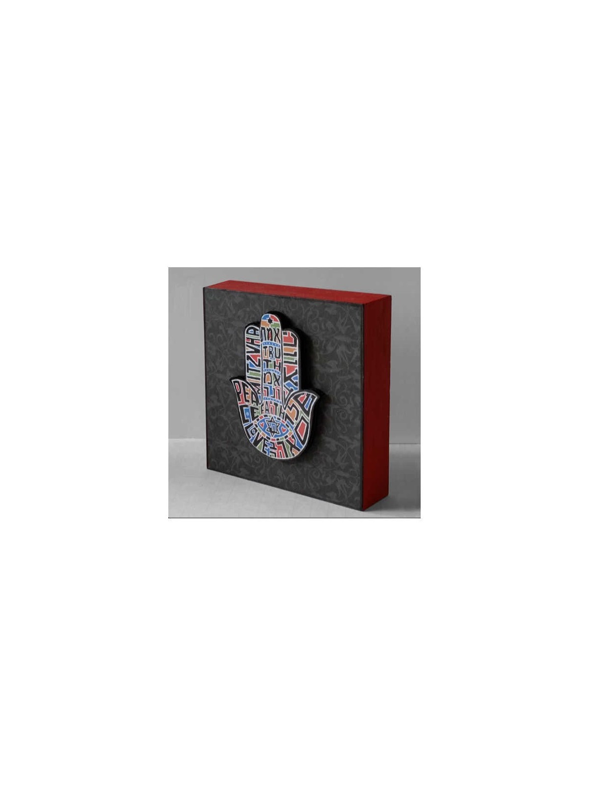 Hand Made Hebrew and English 3D Jewish Hamsa Wall  | Art | Judaica