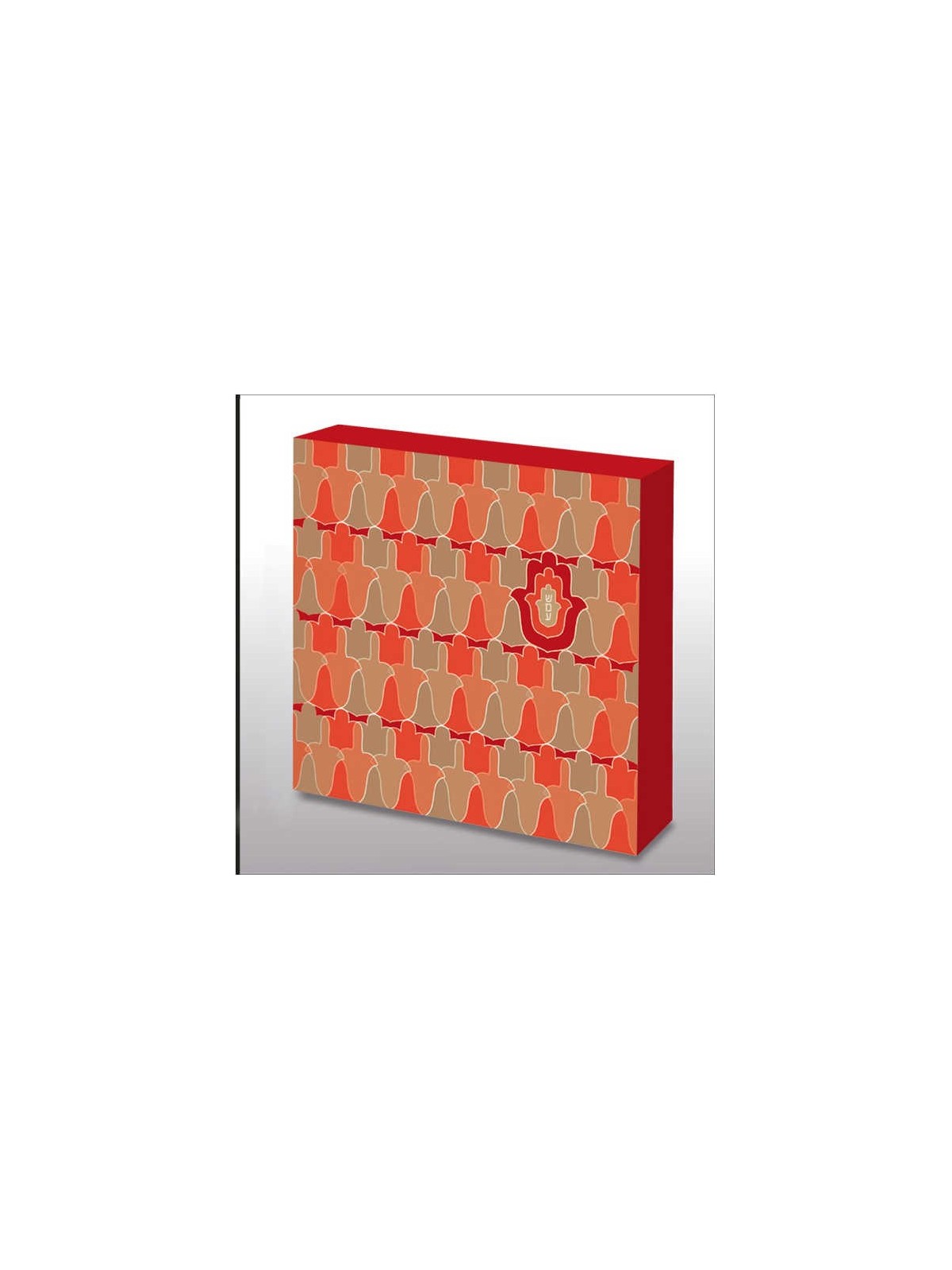 Hand Made Red Ahava Hamsa Pattern Wood Wall Art | Art | Judaica