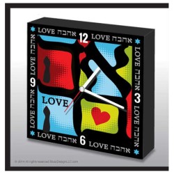 Pop Art Graphic LOVE Wall Clock | Home Goods | Judaica