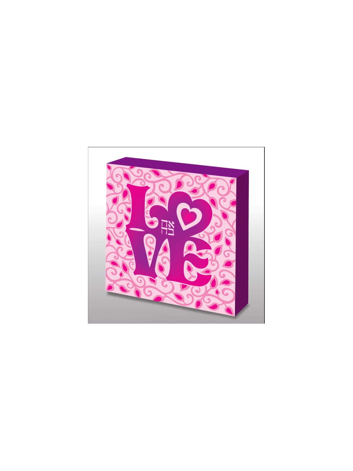 Hand Made Pink Flordelies Love Wood Wall Art | Art | Judaica