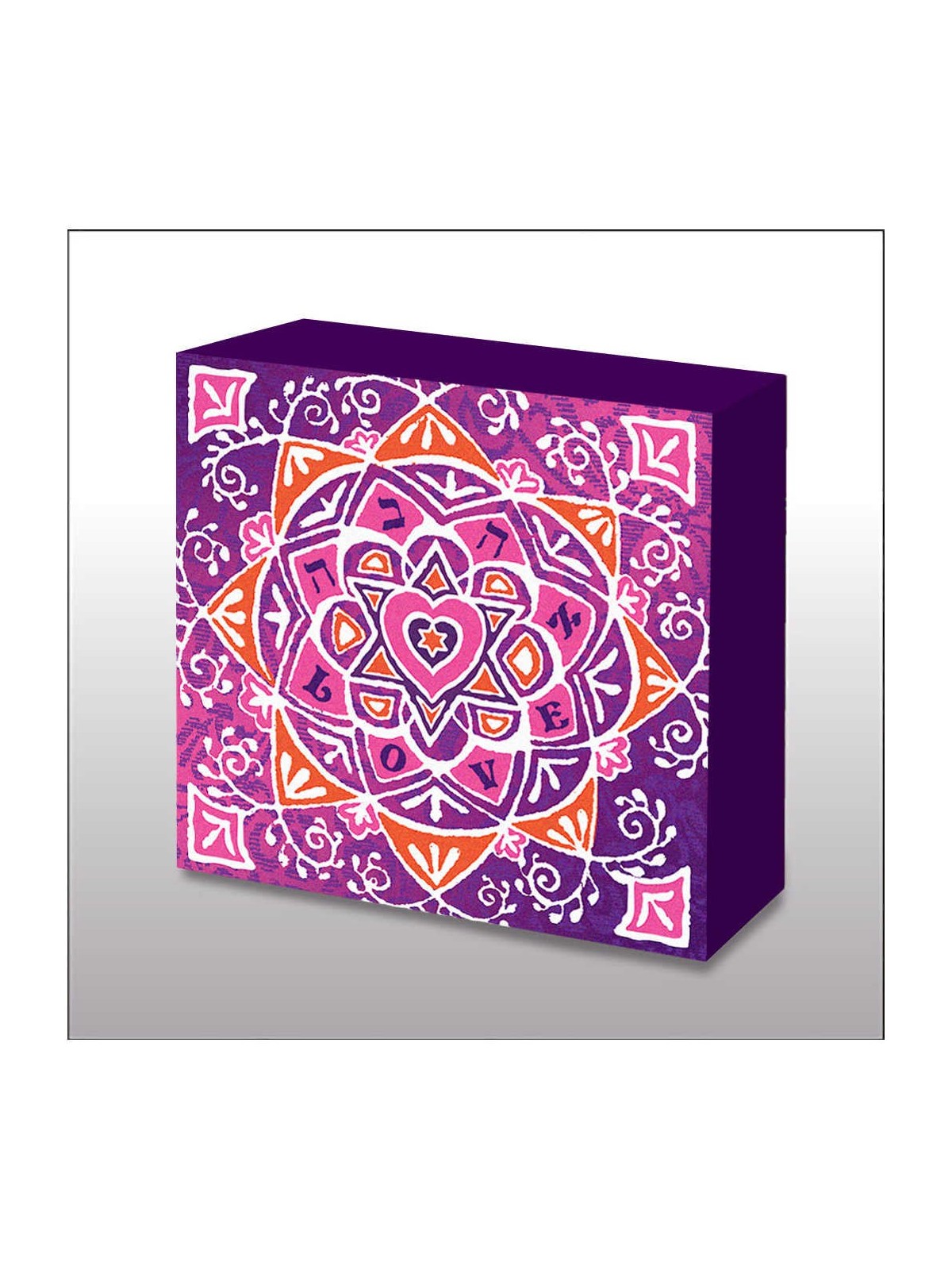 Hand Made Pink Decorative Love Mandala Wood Wall A | Art | Judaica