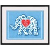 Personalized Elephant Love Baby Boy Framed Wall Ar | Art | Judaica