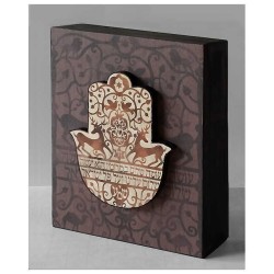 Hand Made Shalom Blessing Hamsa Wall Art | Art | Judaica