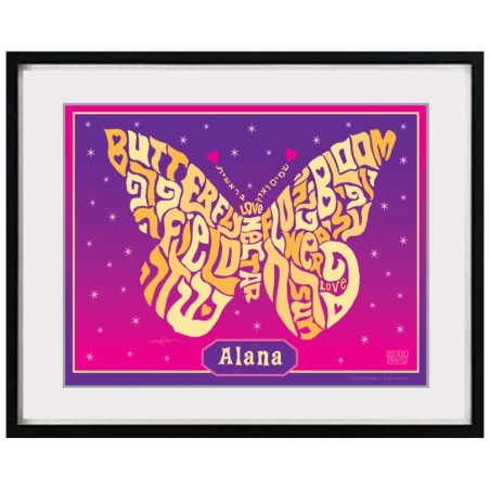 Personalized Girl Butterfly Framed Wall Art | Art | Judaica
