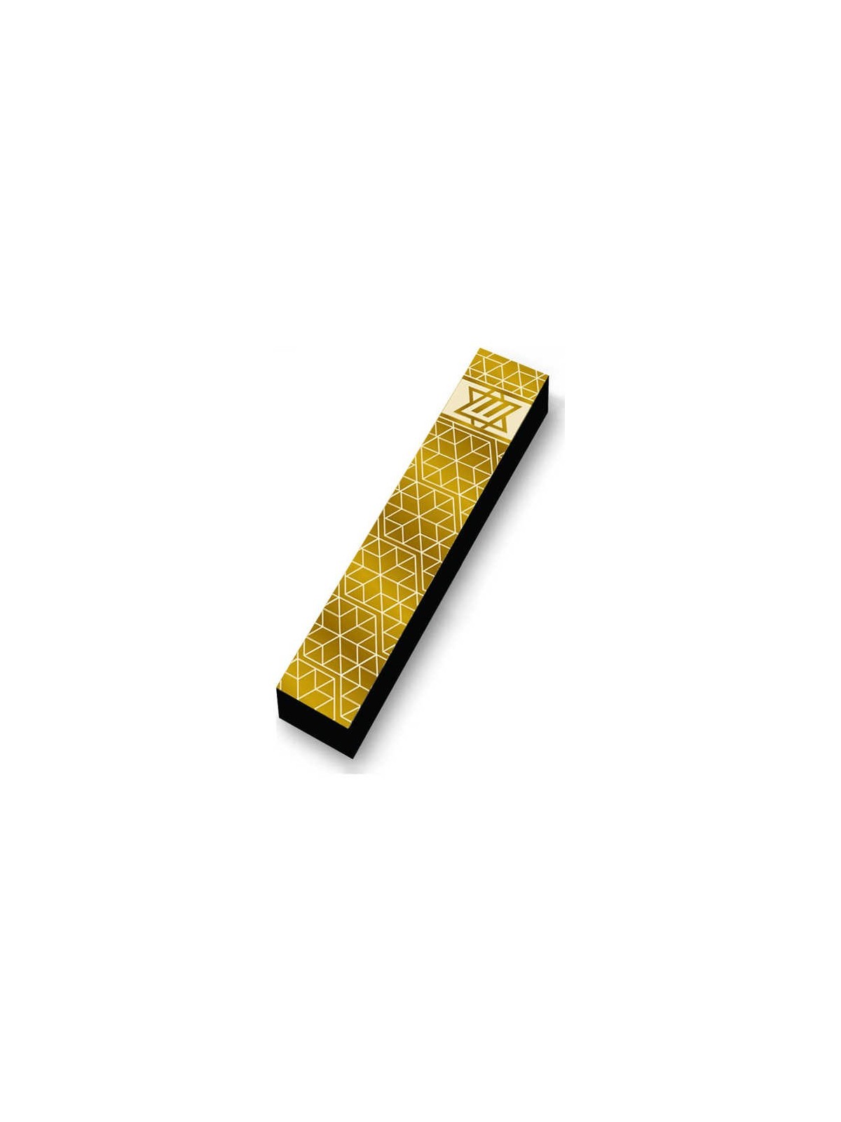 Bold Gold Geometric Wood Mezuzah Case | Mezuzahs | Judaica