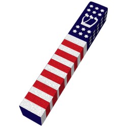 American Flag Wood Mezuzah Case | Mezuzahs | Judaica