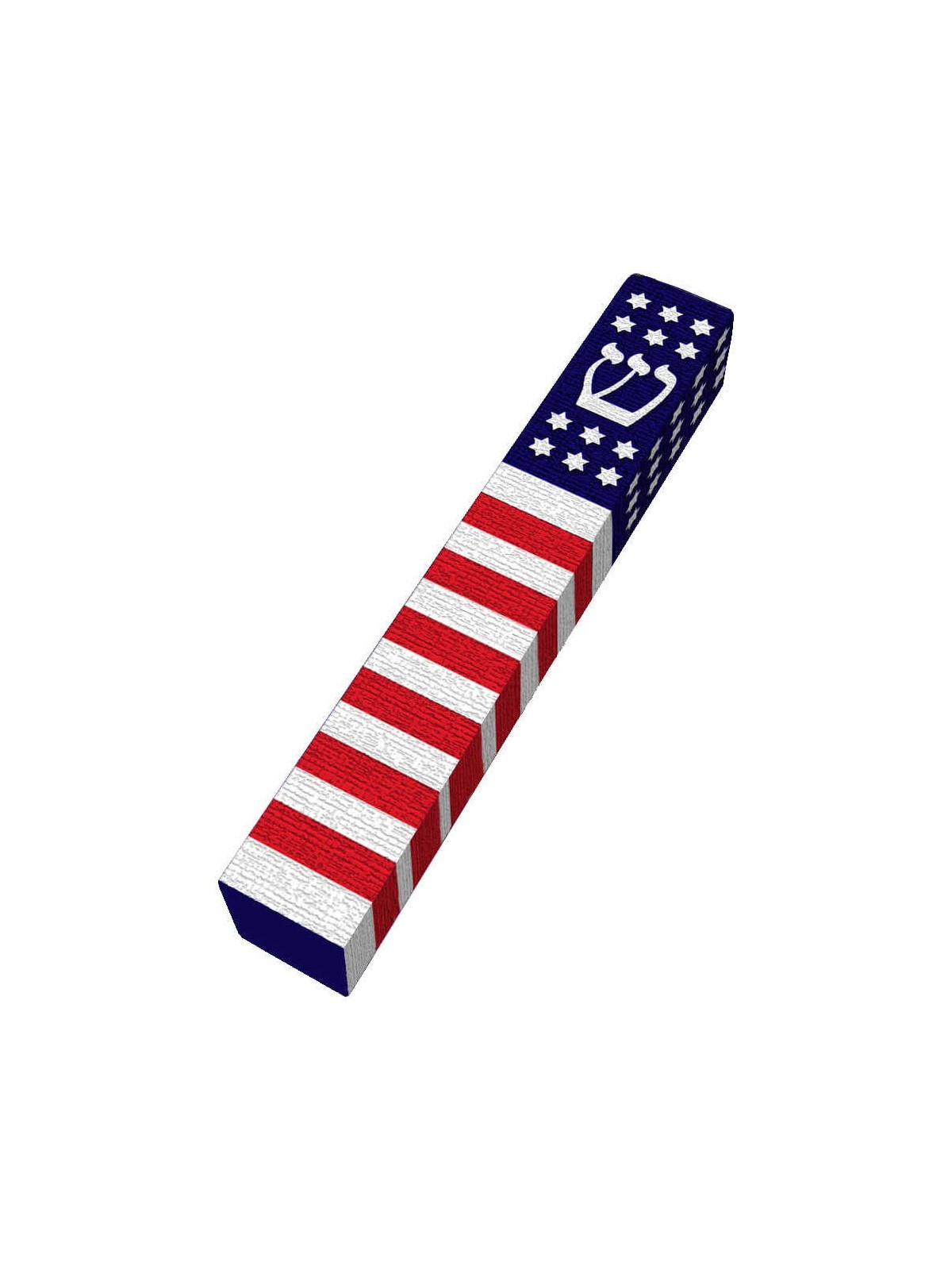 American Flag Wood Mezuzah Case | Mezuzahs | Judaica