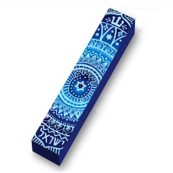 Blue Mandala Wood Mezuzah Case | Mezuzahs | Judaica