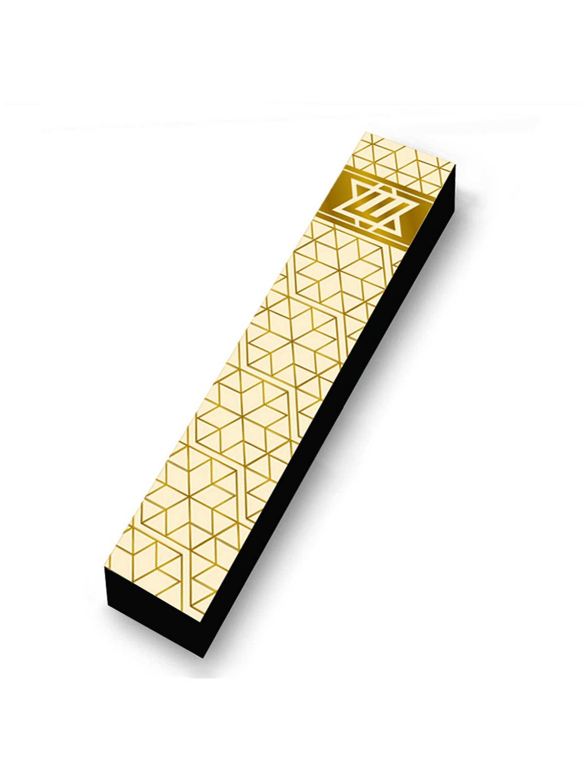 Gold Geometric Wood Mezuzah Case | Mezuzahs | Judaica