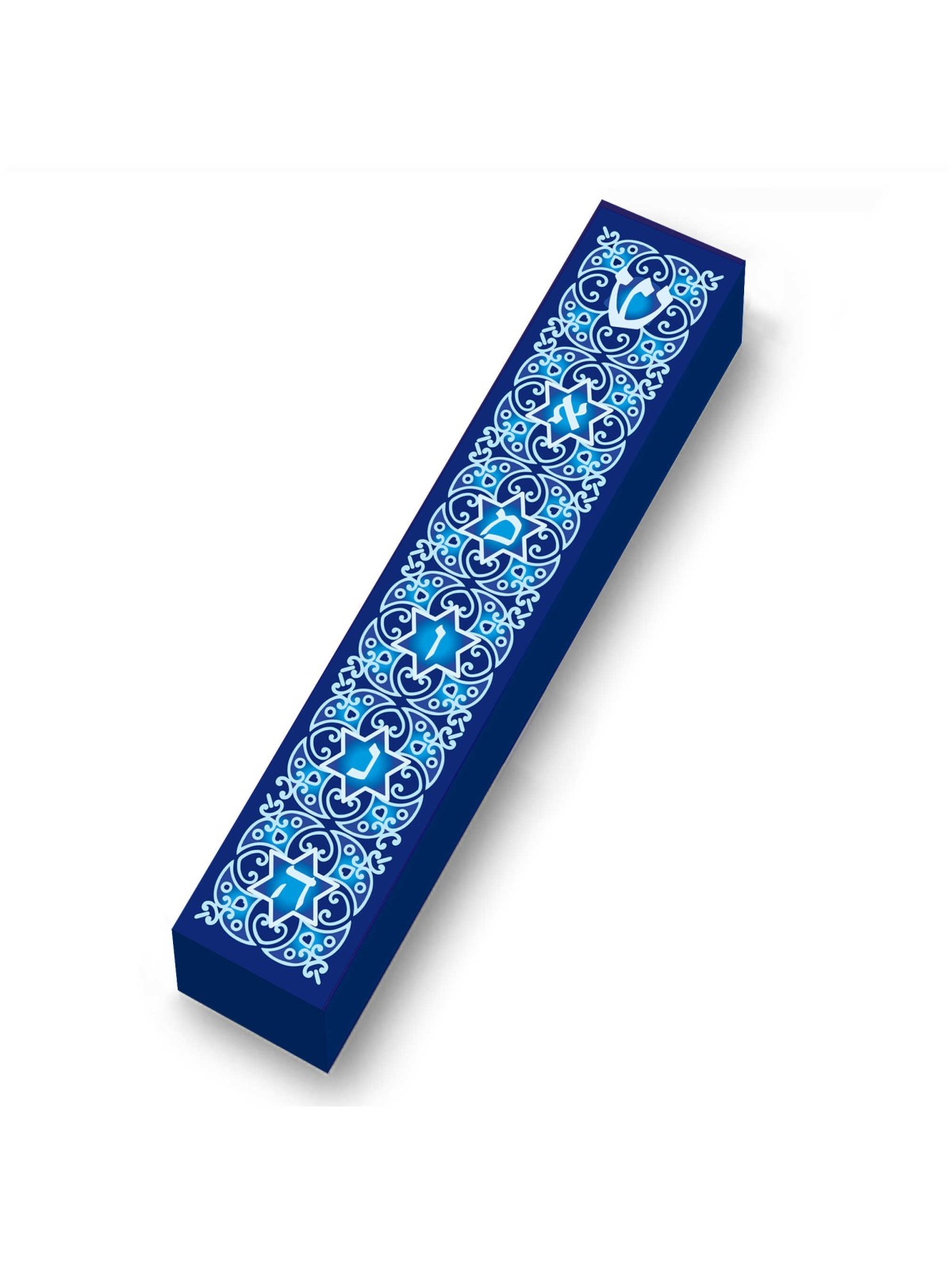 Blue Emuna Wood Mezuzah Case | Mezuzahs | Judaica
