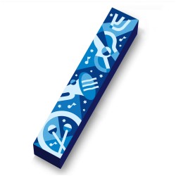 Blue Jazz Wood Mezuzah Case | Mezuzahs | Judaica