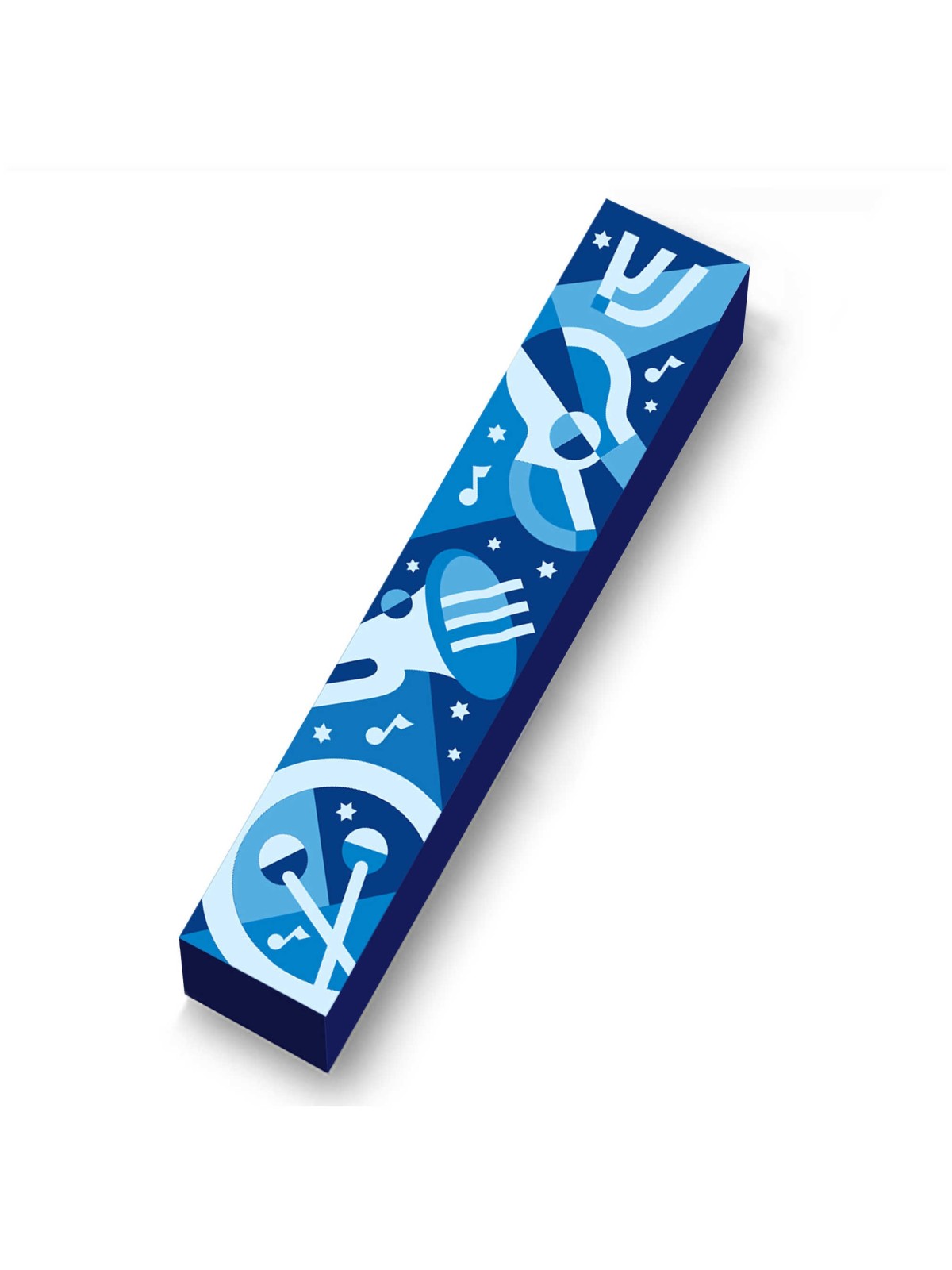 Blue Jazz Wood Mezuzah Case | Mezuzahs | Judaica