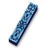 Blue Art Deco Wood Mezuzah Case | Mezuzahs | Judaica