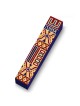 Navy Blue & Orange Wood Mezuzah Case | Mezuzahs | Judaica