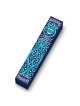 Aqua Pomegranate Wood Mezuzah Case | Mezuzahs | Judaica