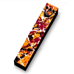 Orange Paint Splatters Wood Mezuzah Case | Mezuzahs | Judaica