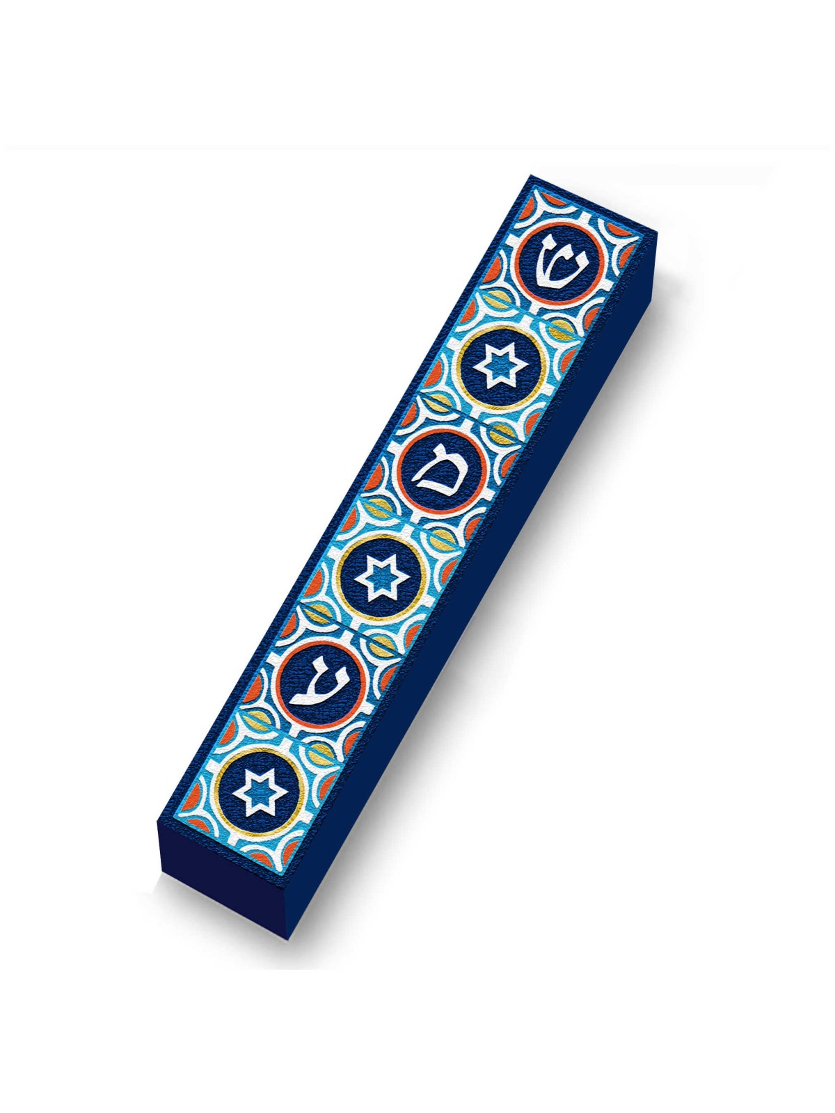 Shema Tiles Wood Mezuzah Case | Mezuzahs | Judaica