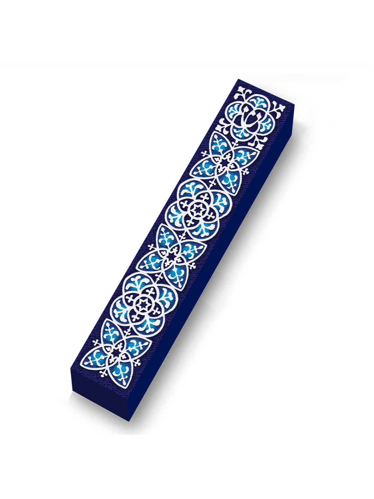 Blue Decorative Wood Mezuzah Case | Mezuzahs | Judaica