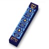 Blue & Gold Shalom Wood Mezuzah Case | Mezuzahs | Judaica
