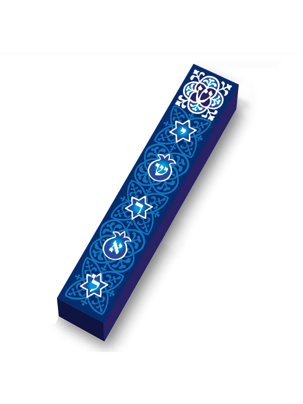 Blue Israel Wood Mezuzah Case | Mezuzahs | Judaica