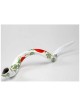 White Pomegranate Painted Yemenite Shofar - 40" (W | Rosh Hashanah | J